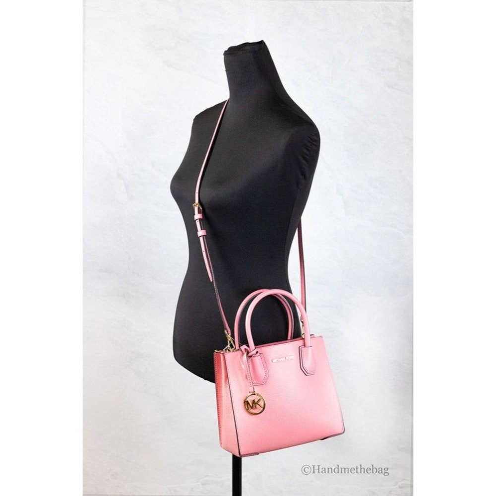 NEW Michael Kors Mercer Leather Messenger Crossbody Bag Tea Rose Handbag Purse - Picture 2 of 9